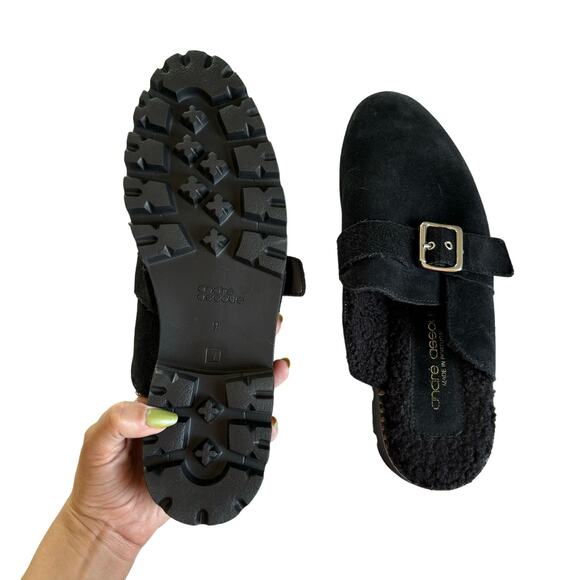 Andre Assous Paola Black Slippers Slip On Round Toe Clogs Women's Size 9 - Picture 7 of 7